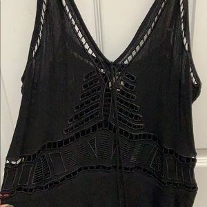 Black dress with lace detail